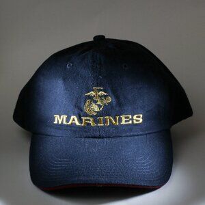 Marines Hat Mens One Size Blue Embroidered